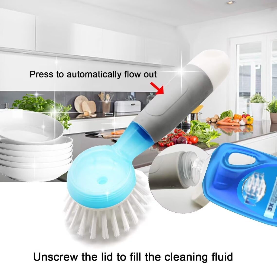 IZSOHHOME 5Pack Silicone Cleaning Brushes, Dish Bottle Scrub with Dispenser