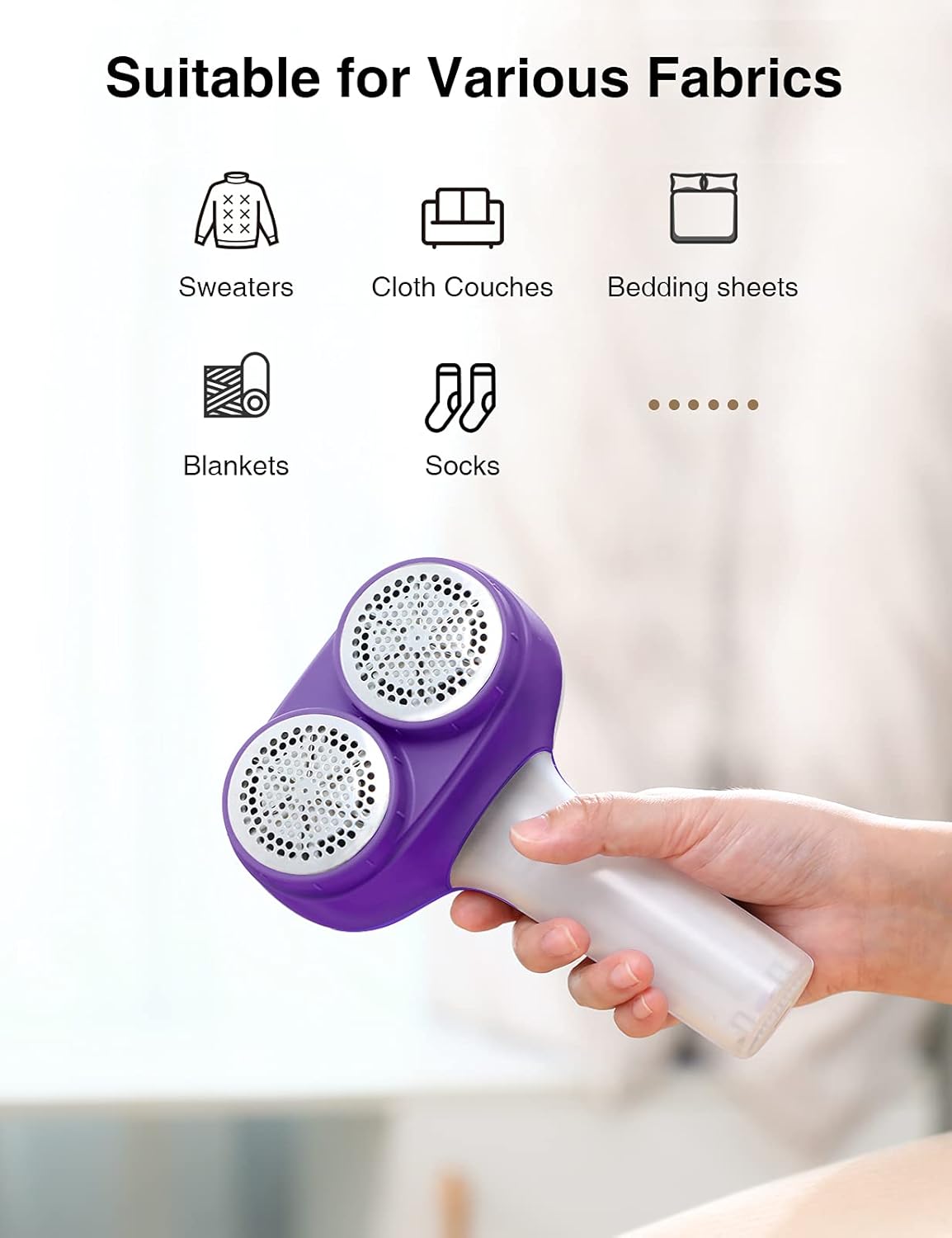 VASSON Fabric Shaver, Electric Lint Remover, Rechargeable Lint Shaver, Sweater Shavers to Remove