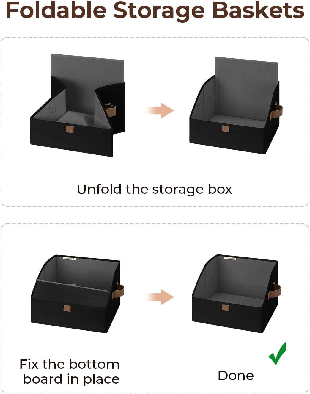 StorageWorks Closet Storage Bins, Trapezoid Organizer Box for Shelves, Fabric Clothes Bin, Foldable
