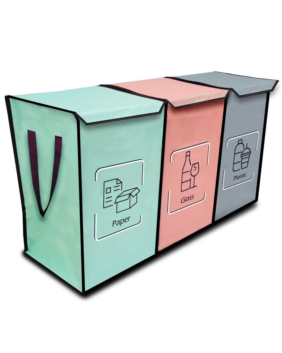 NYIKA - Recycling Organizer - Reusable Recycling Bags - Recycling Sorter - Trash Sorting Bins - 3