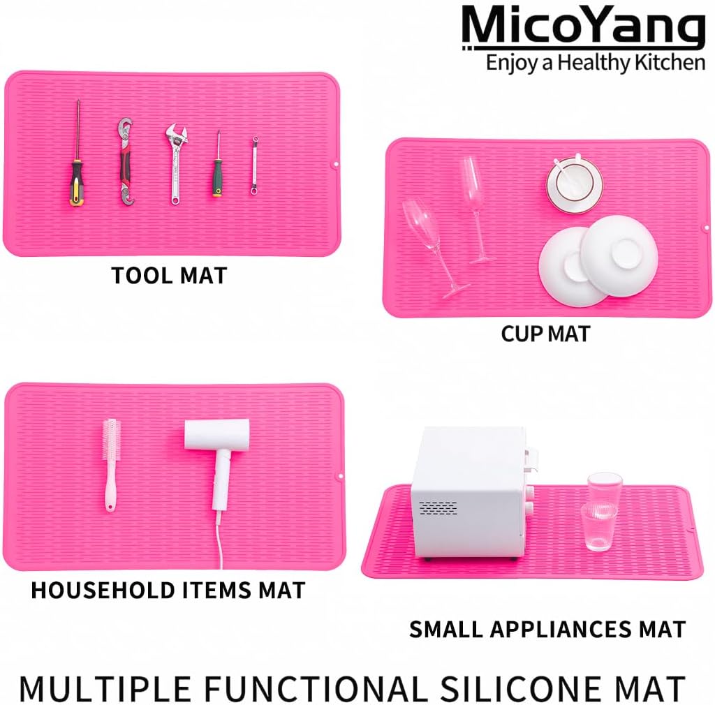 Silicone Dish Drying Mat for Multiple Usage,Easy clean,Eco-friendly,Heat-resistant Silicone Mat for