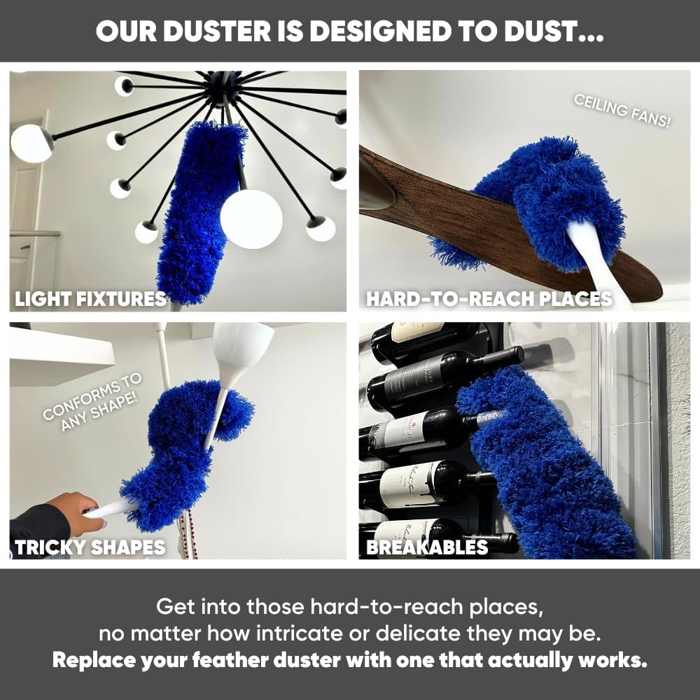 2 Pack of Microfiber Flexible Dusters | from Microfiber Wholesale | Clean Ceiling Fans, Cobwebs