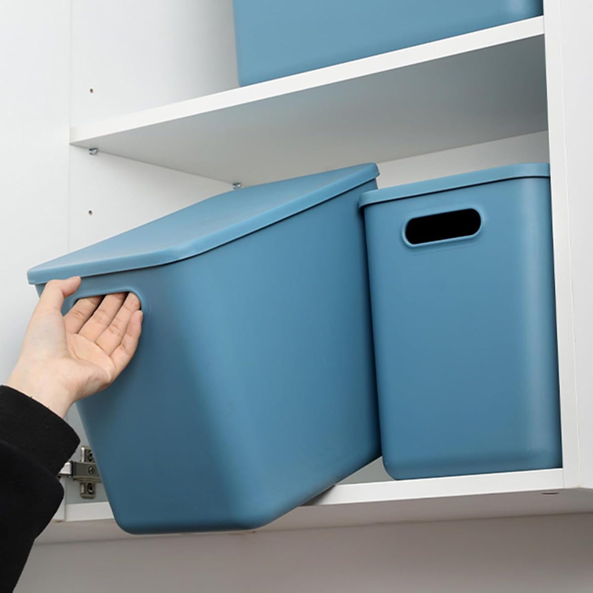 Plastic Storage Bins with lids,Storage Baskets,Container with handle,Storage Organizer Bins for