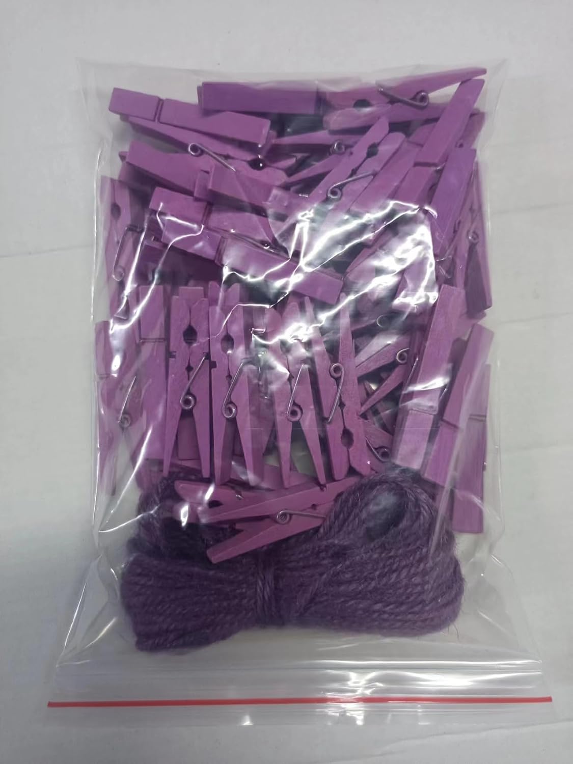1.9" Small Wooden Clothes Pins Baby Shower Light Purple Mini Clips Photo Holder Hanging Crafts