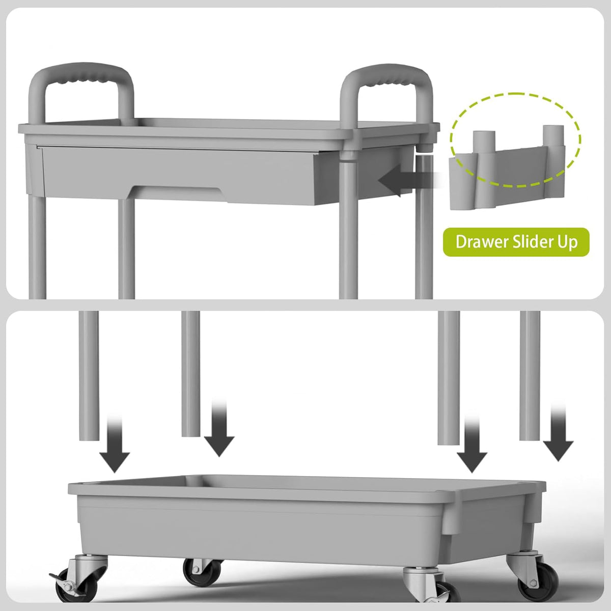 3 Tier Rolling Cart Organizer,Laundry Room Bathroom Organizers and Storage Office Shelves Mobile