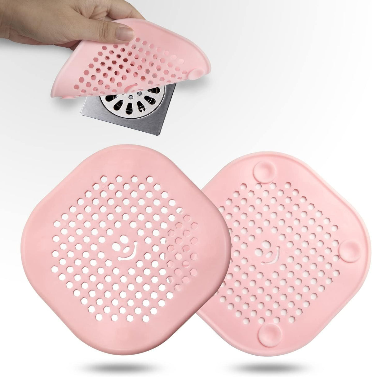 2 Pack Drain Hair Catcher Silicone Drain Protector Bathroom Accessories Hair Stopper Drain Cover