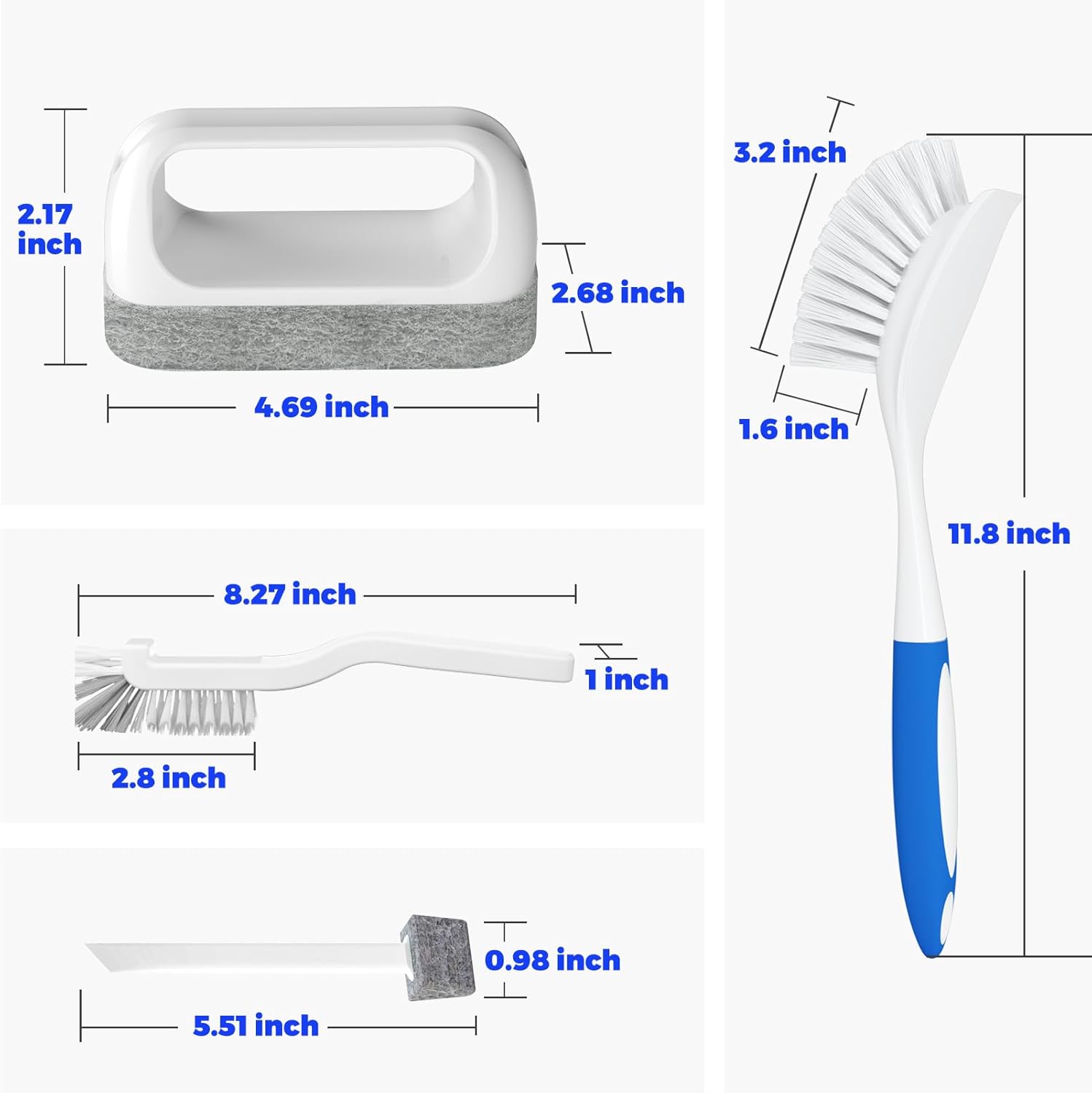Holikme Cleaning Brush Set, Scouring Pad for Cleaning, Groove Gap Brushes for Pot, Pan, Kitchen