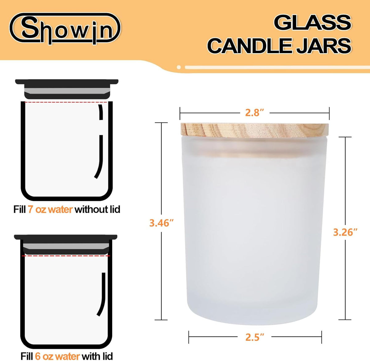 Thick Candle Jars for Making Candles 12 Pcs, 7 OZ Empty Jars with Wood Lids for Candle Making