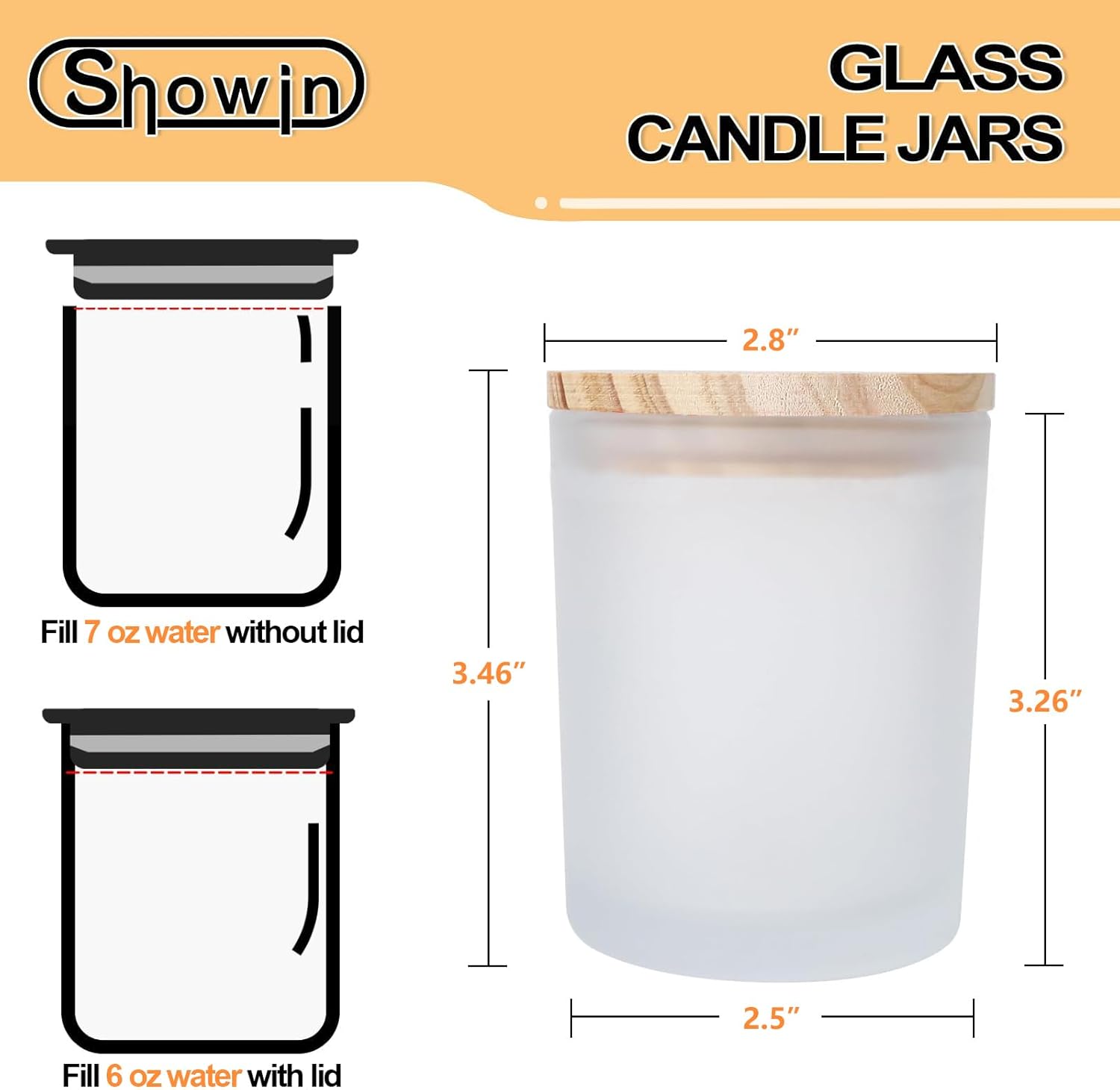 Thick Candle Jars for Making Candles 12 Pcs, 7 OZ Empty Jars with Wood Lids for Candle Making