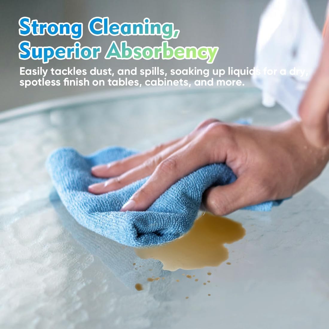 HOMEXCEL Blue Microfiber Cleaning Cloth 12 Pack, 12.5 x 12.5 inch Microfiber Towels for Cars, Ultra