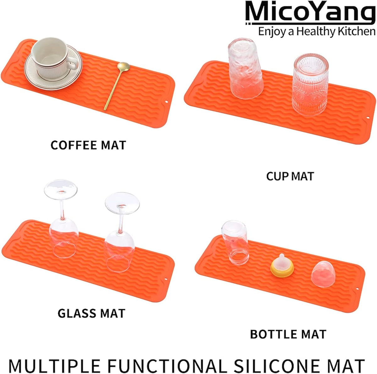 Silicone Dish Drying Mat for Multiple Usage,Easy clean,Eco-friendly,Heat-resistant Silicone Mat for