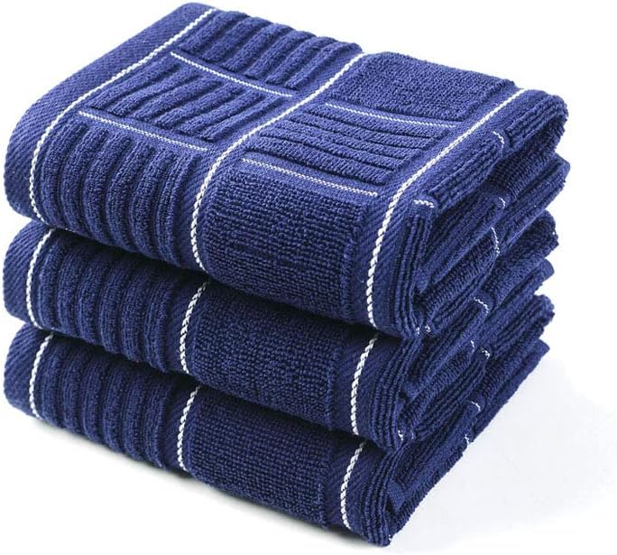 Anyi 100% Cotton Kitchen Towels, Absorbent Dish Towels with Hanging Loop, Soft Kitchen Hand Towels