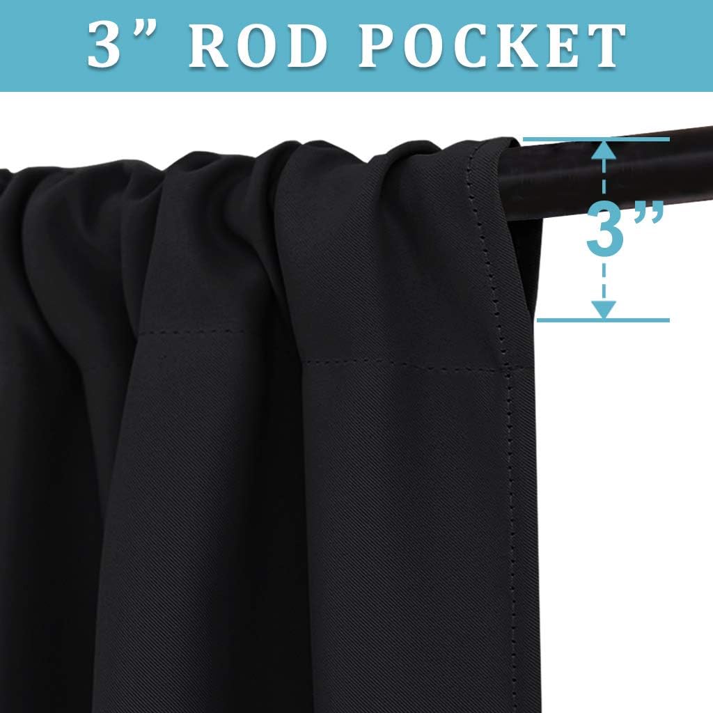 RYB HOME Blackout Curtains 63 inches Long - Energy Saving Insulation Large Window Curtain Blinds