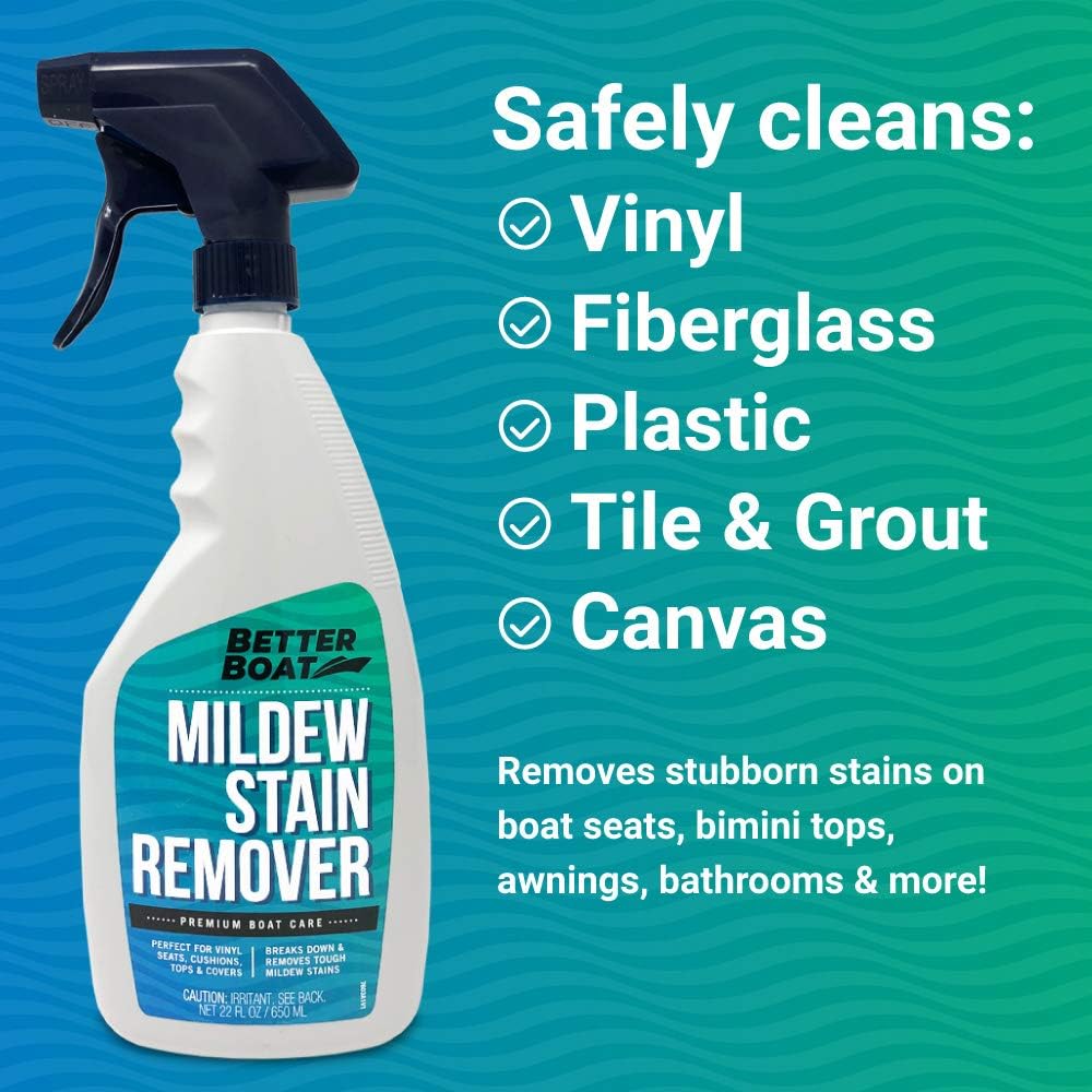 Stain Remover Cleaner, 22 Fl Oz, for Boat Seats, Fabric, Canvas, Carpet, and Vinyl, Removes Stains