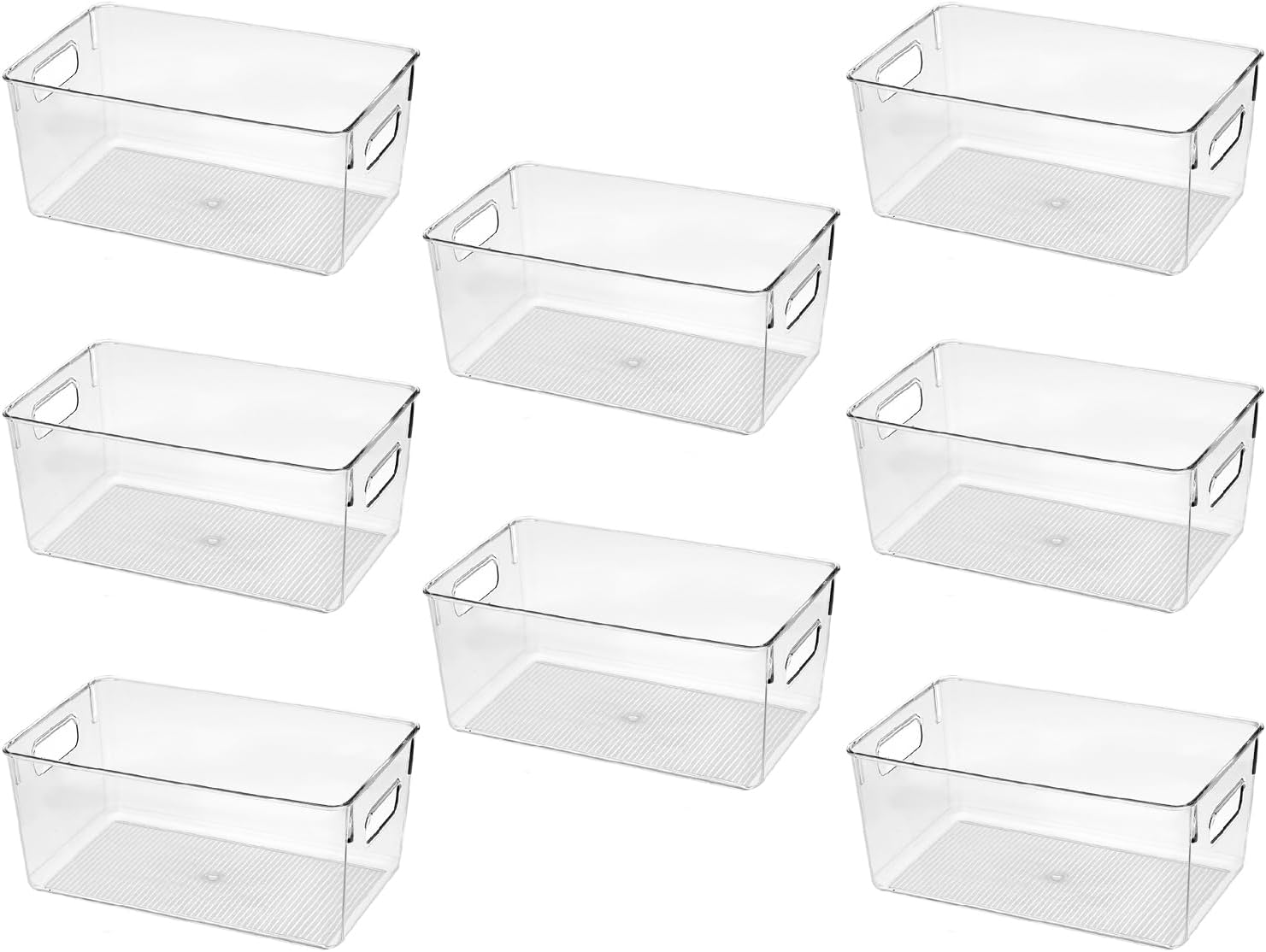 Clear Plastic Storage Bins, Pantry Organizers and Storage Containers Fridge Organizer Bins for