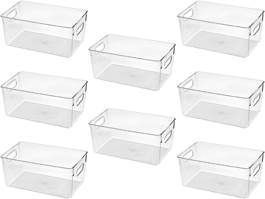 Clear Plastic Storage Bins, Pantry Organizers and Storage Containers Fridge Organizer Bins for