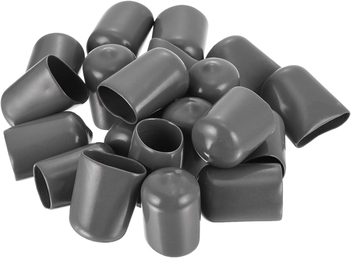 uxcell 20pcs Rubber End Caps 17mm ID Vinyl PVC Round Tube Bolt Cap Cover Screw Thread Protectors