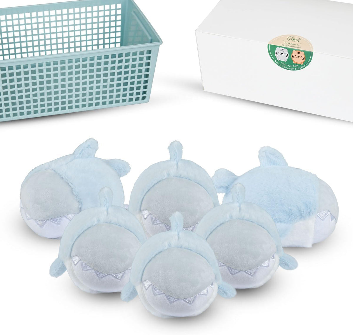 XL Size Wool Dryer Balls 6 Pack- Over 2000 Loads,Whale Shark Appearance,100% Pure New Zealand