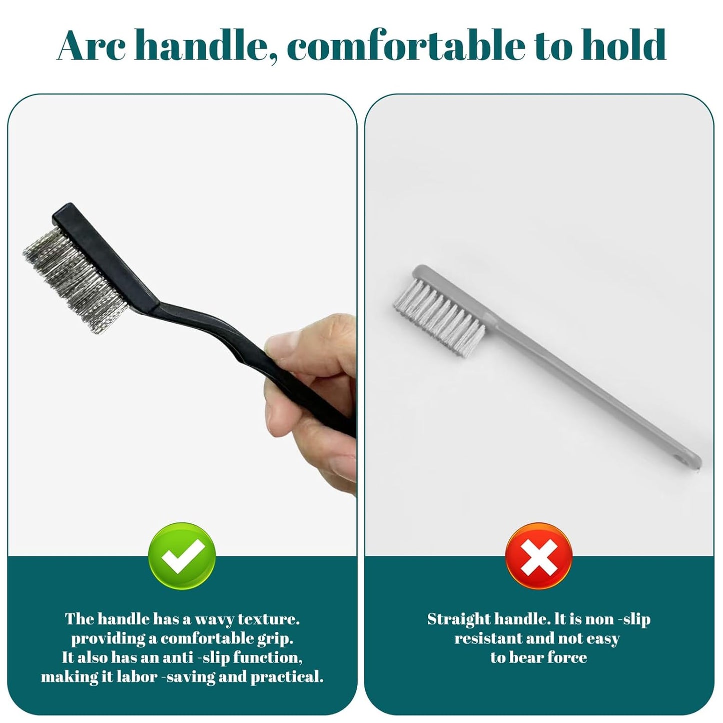 20 Pcs Mini Wire Brush Stainless Steel Brush Set, Curved Handle Masonry Brush Wire Brush for