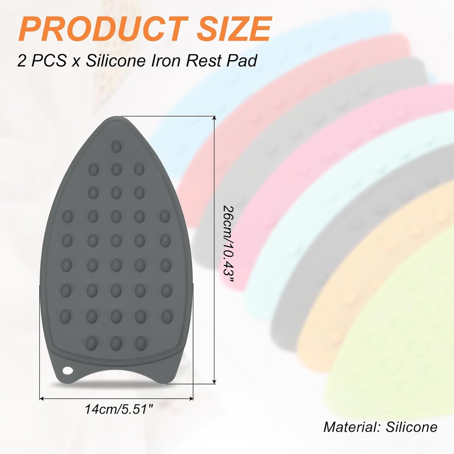 PATIKIL Silicone Iron Rest Pad, 2 Pcs Multipurpose Hot Heat Resistant Iron Rest Plate Protective