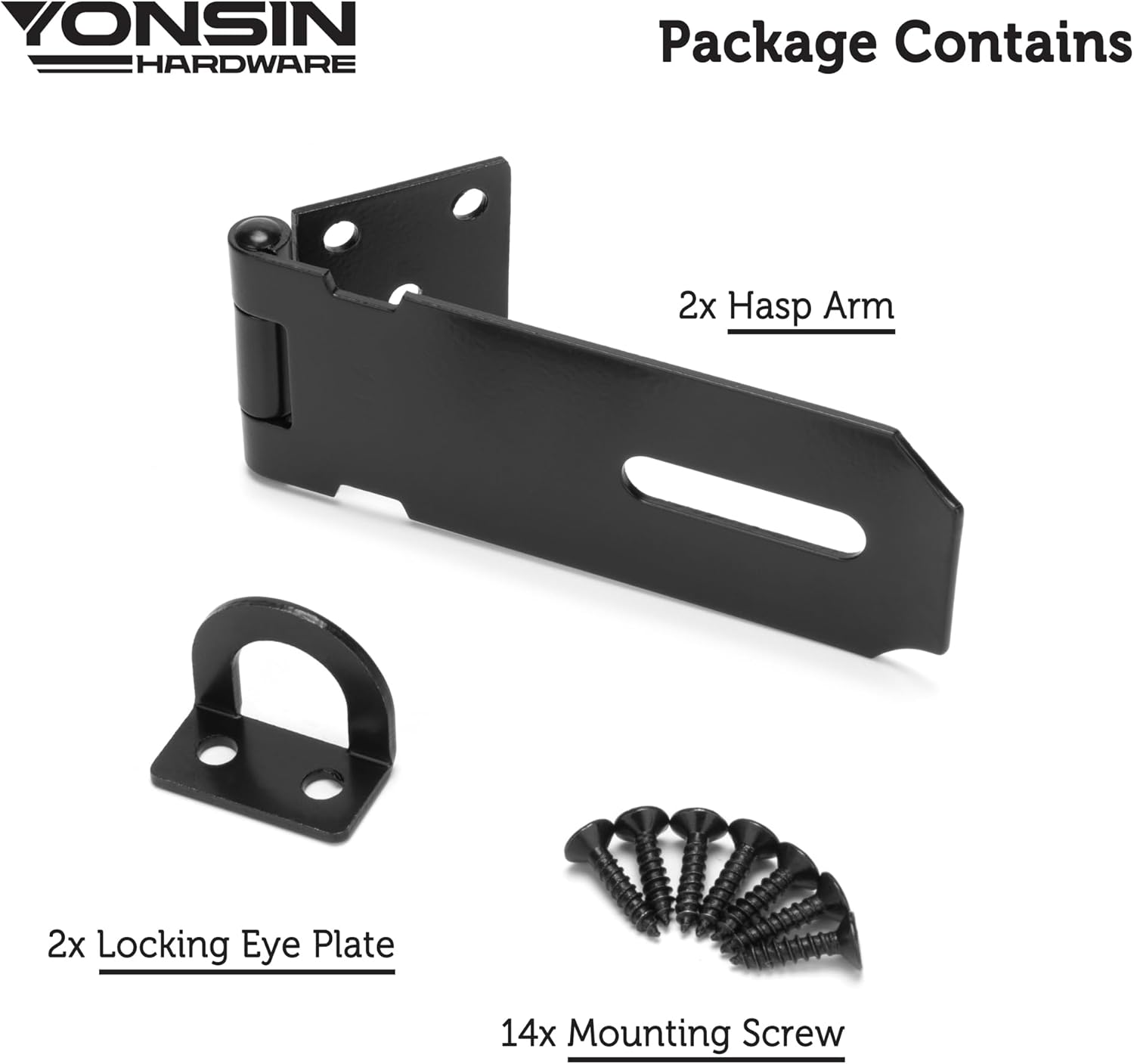 4" Door Padlock Safety Hasp Latch 2 Pcs, Door Hasp Clasp Lock Gate Shed Hasp Latch Lock for Door