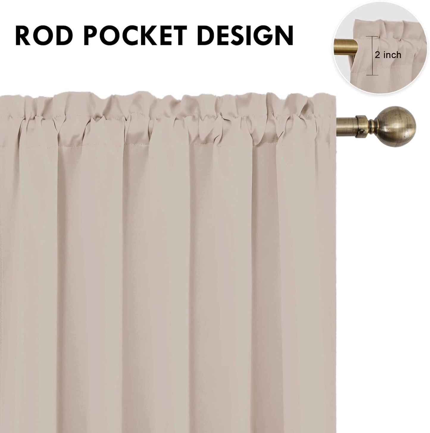 DWCN Blackout Curtains for Living Room Thermal Insulated, Energy Saving & Noise Reducing Bedroom