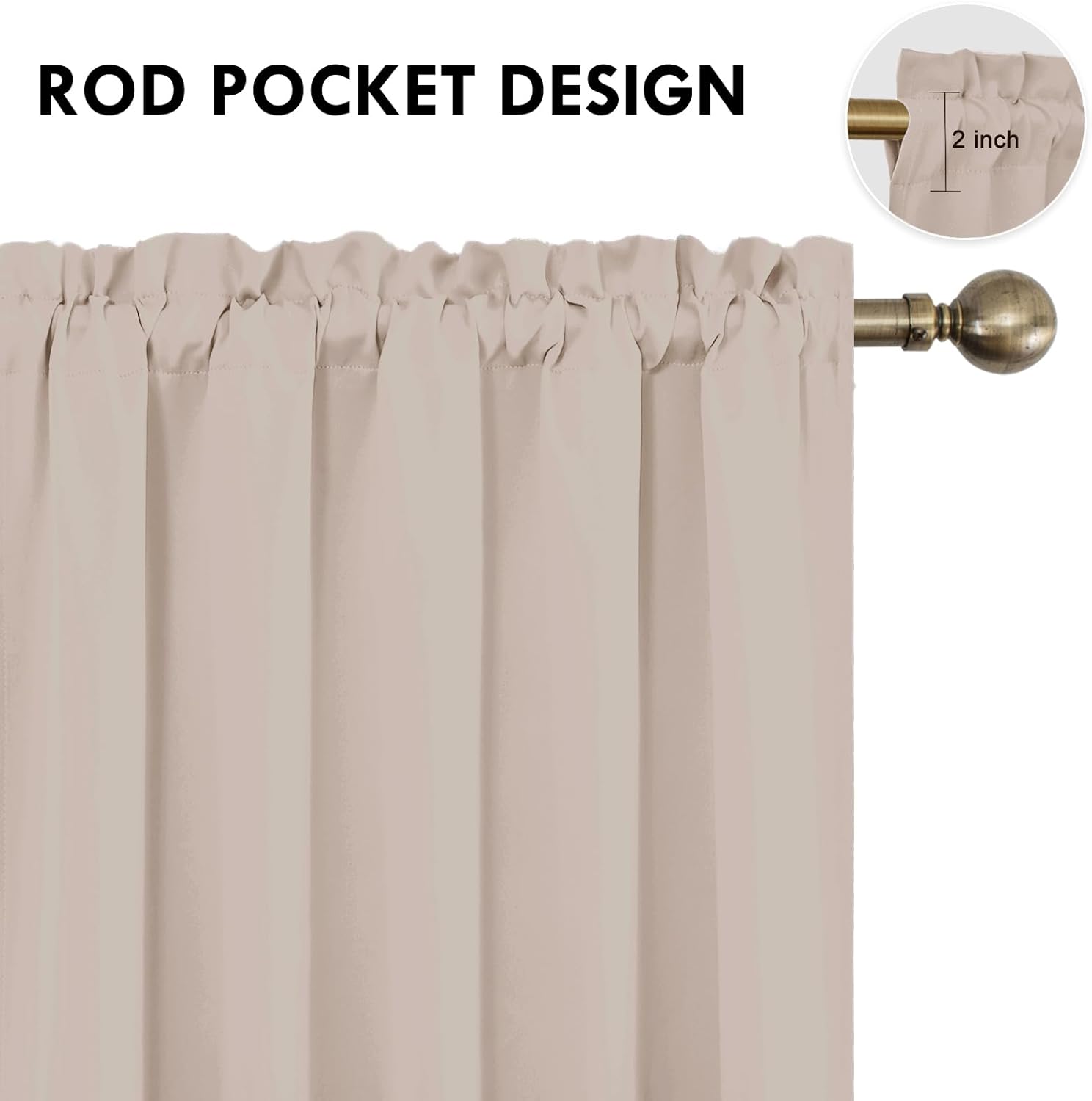 DWCN Blackout Curtains for Living Room Thermal Insulated, Energy Saving & Noise Reducing Bedroom