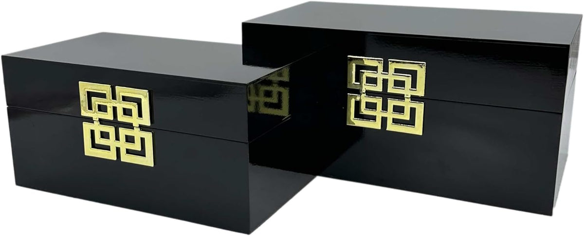 Galt International Storage Box Set Decorative Storage Box w/Hinged Lid Classic Design Wood Decor