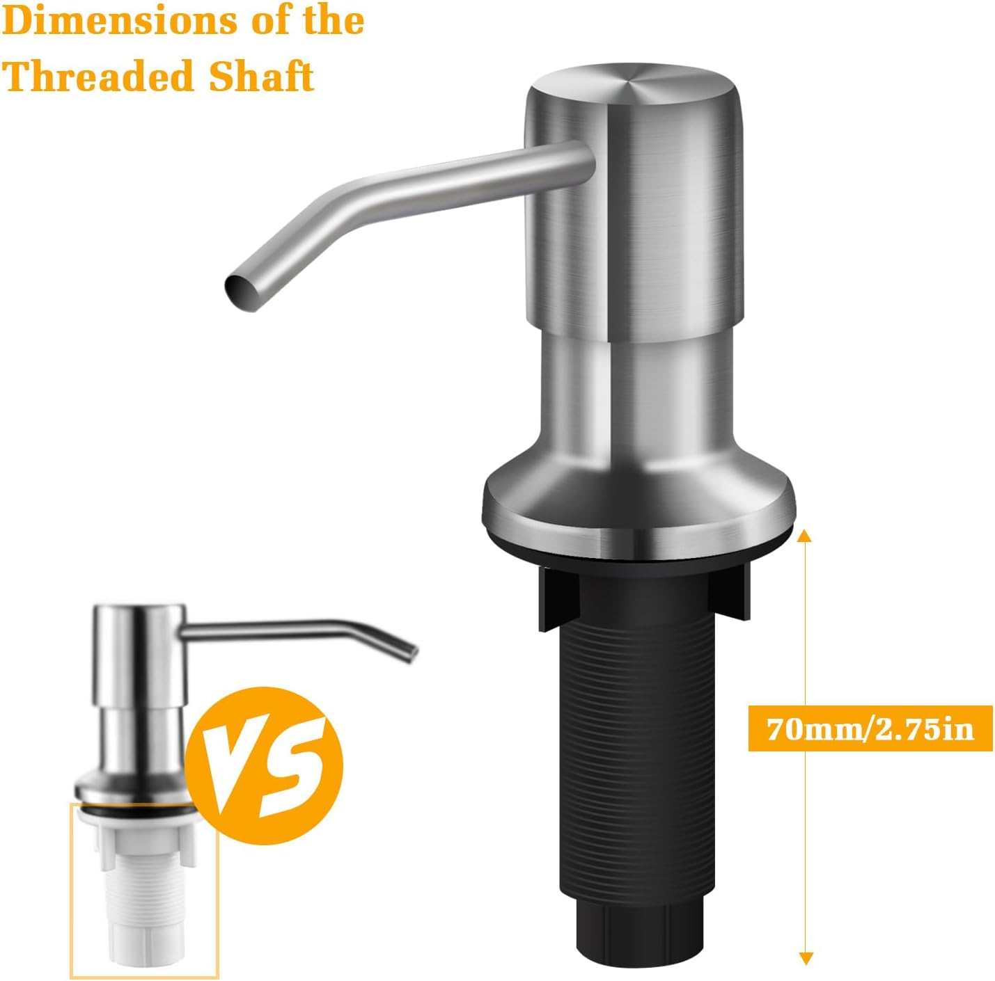 Soap Dispenser for Kitchen Sink, Built in Sink Soap Dispenser Lotion Dispenser with 17 OZ Bottle