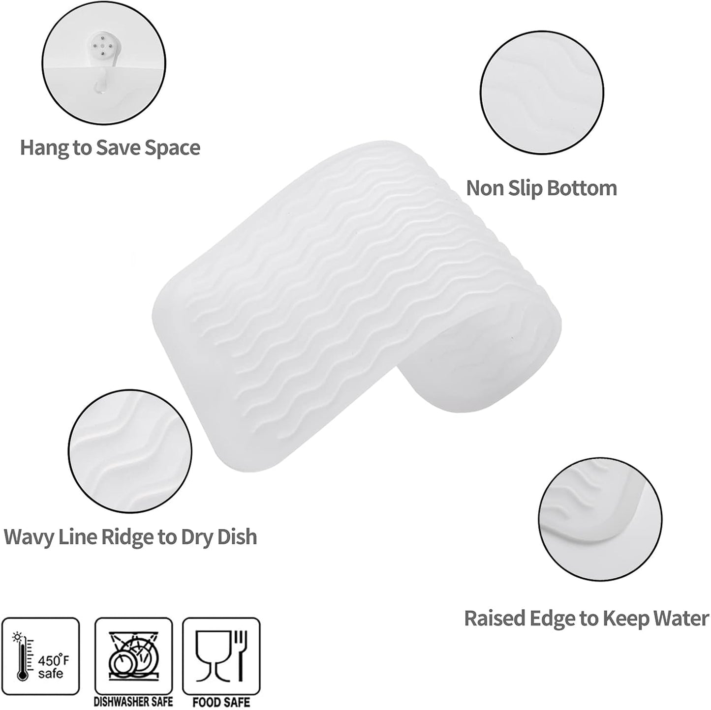 Silicone Dish Drying Mat for Multiple Usage,Easy clean,Eco-friendly,Heat-resistant Silicone Mat for