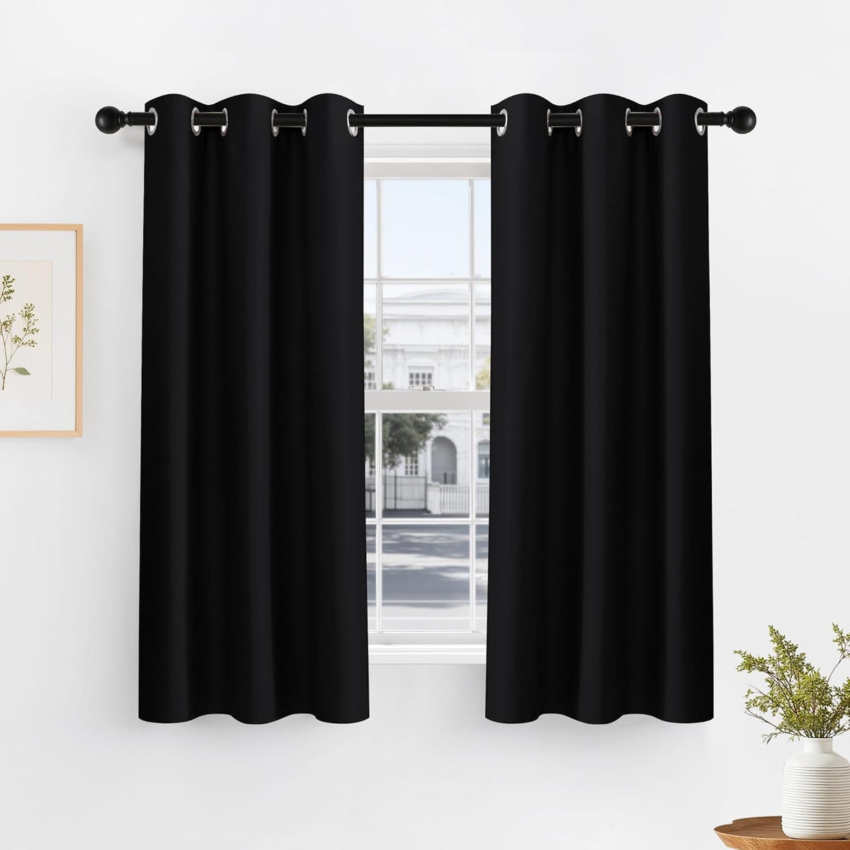 PONY DANCE Blackout Curtain Drapes - Window Treatments Solid Thermal Insulated Grommet Blackout