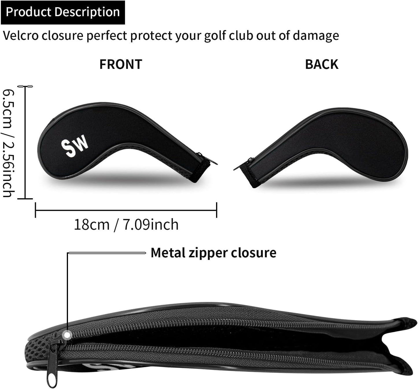 Golf 12pcs Thick Synthetic Golf Iron Head Covers Set Headcover Fit All Brands Callaway Ping