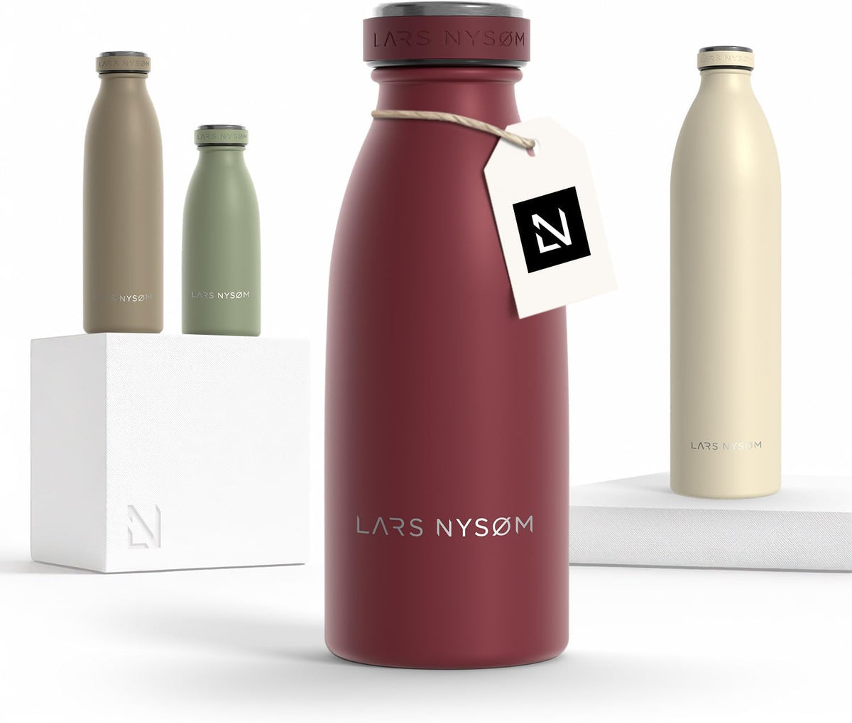 LARS NYSØM Stainless Steel Insulated Water Bottle 12oz 17oz 25oz 34oz 51oz | Insulated Thermo Flask