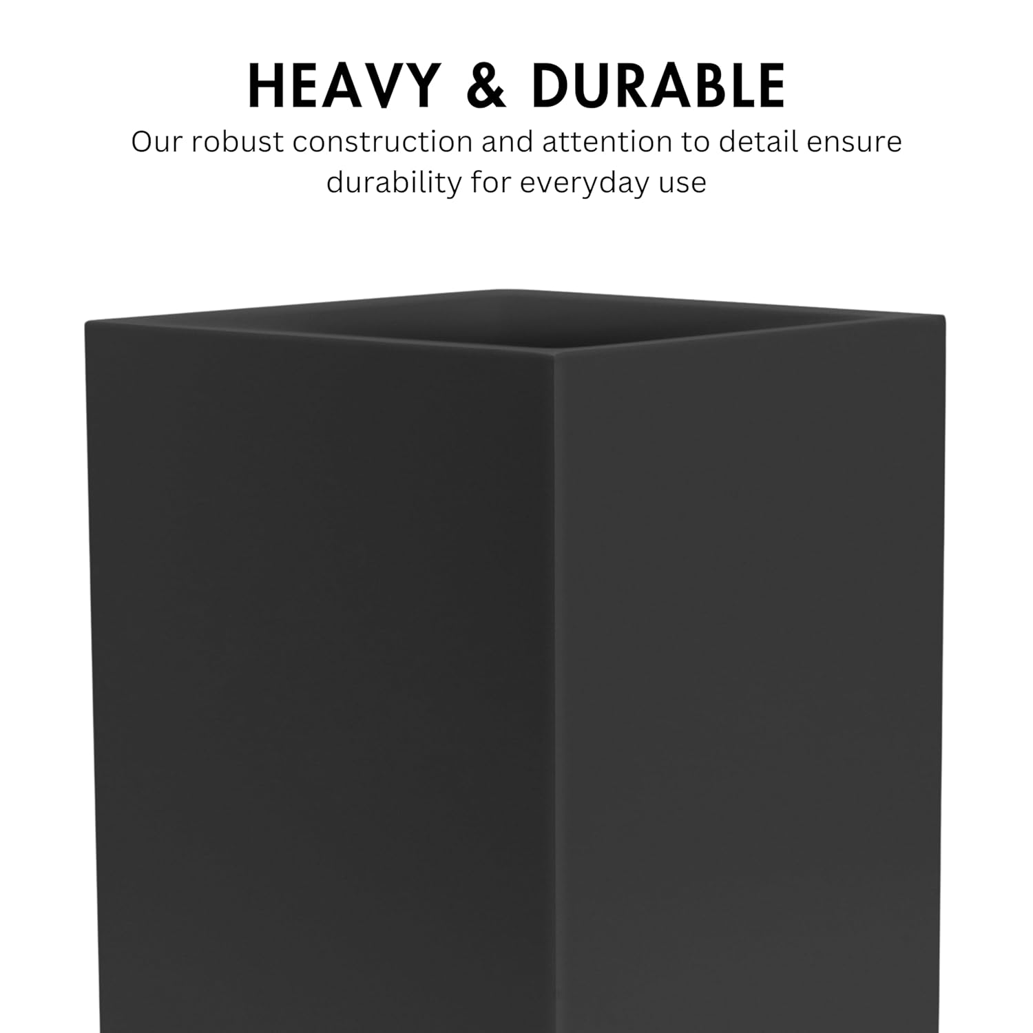 Matte Black Square Small Trash Can, 2 Gallons / 7.5L Garbage Can, Waste Basket for Home, Bathrooms