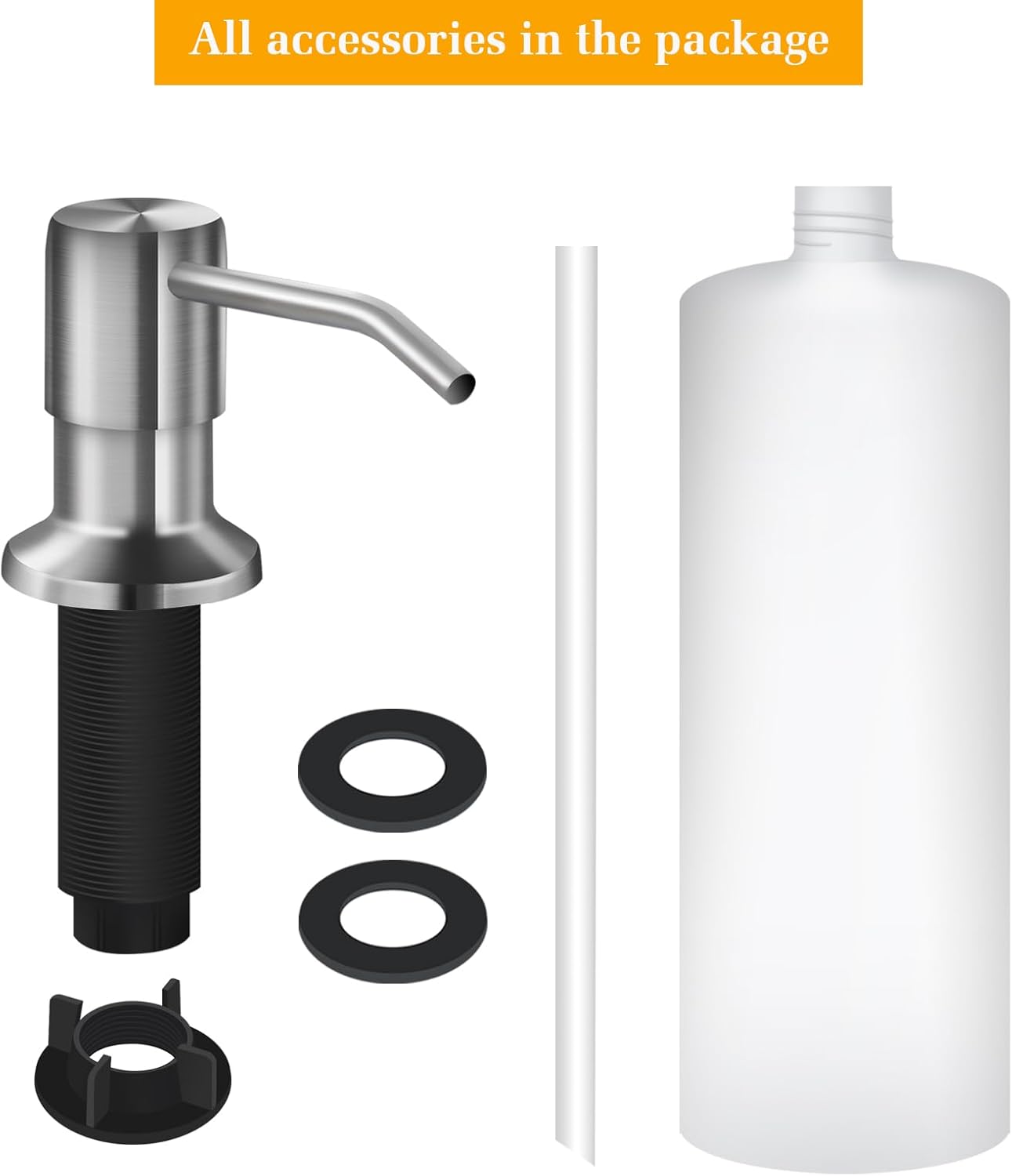 Soap Dispenser for Kitchen Sink, Built in Sink Soap Dispenser Lotion Dispenser with 17 OZ Bottle