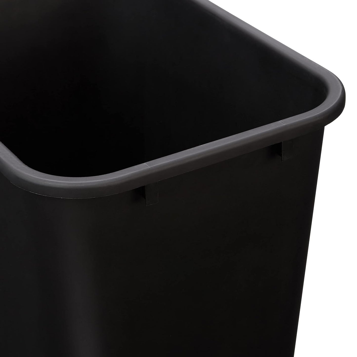 Amazon Basics Trash Can, Rectangular Commercial Office Wastebasket, 10 Gallon (Pack Of 1), Black
