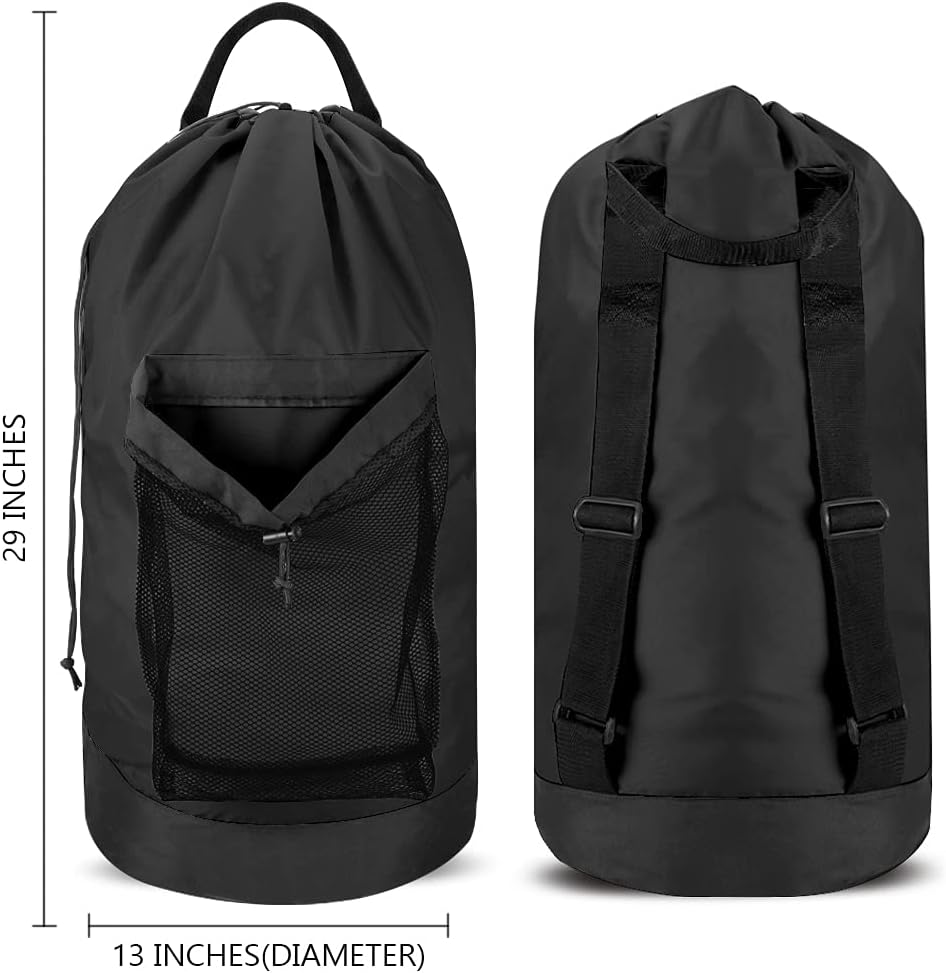 Dalykate Backpack Laundry Bag, Laundry Backpack with Shoulder Straps and Mesh Pocket Durable Nylon