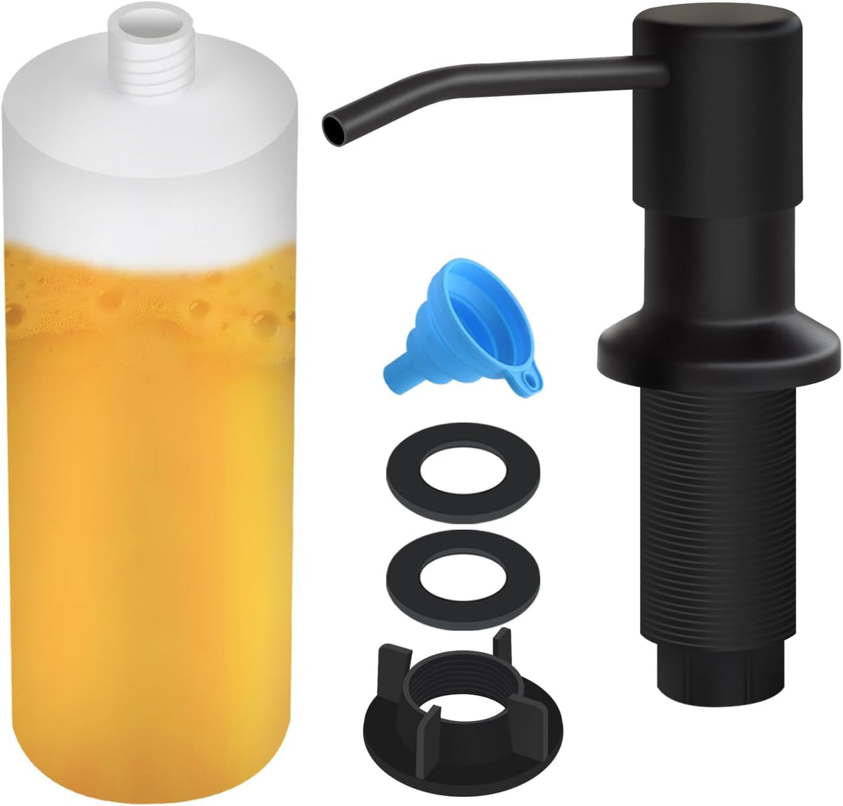 Soap Dispenser for Kitchen Sink, Built in Sink Soap Dispenser Lotion Dispenser with 17 OZ Bottle