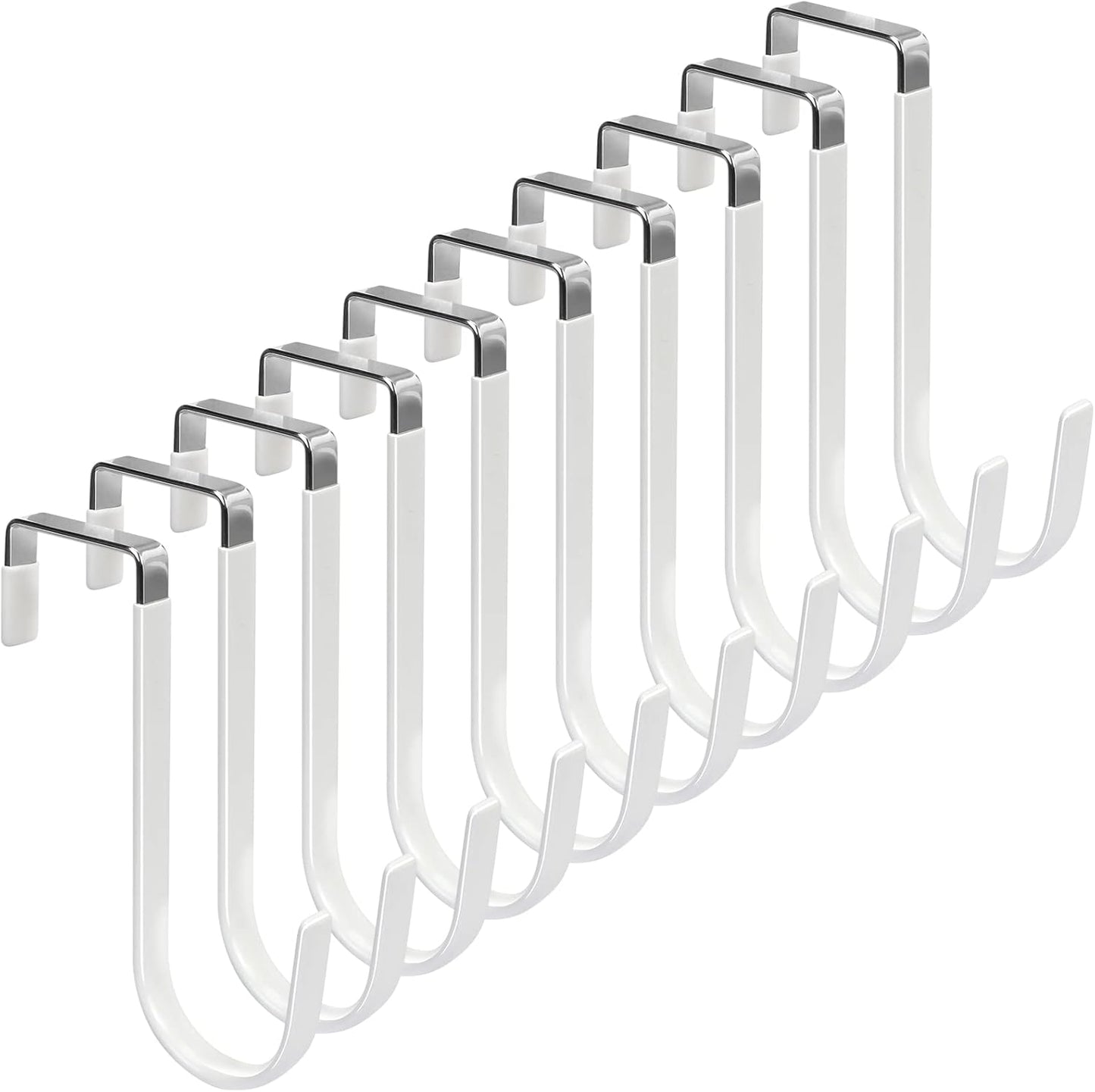 FYY Over The Door Hooks, 10 Pack Door Hangers Hooks with Rubber Prevent Scratches Heavy Duty