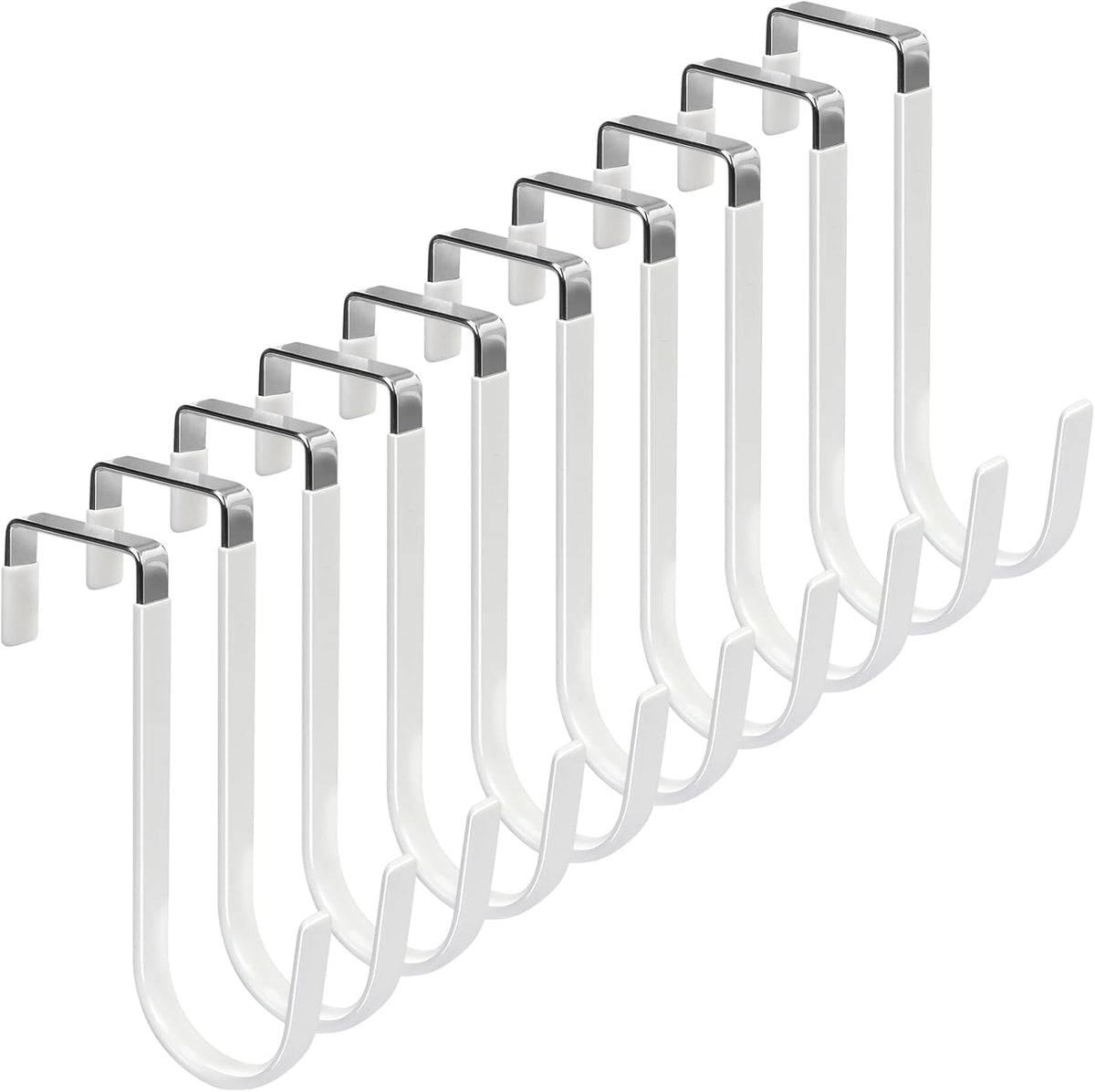 FYY Over The Door Hooks, 10 Pack Door Hangers Hooks with Rubber Prevent Scratches Heavy Duty