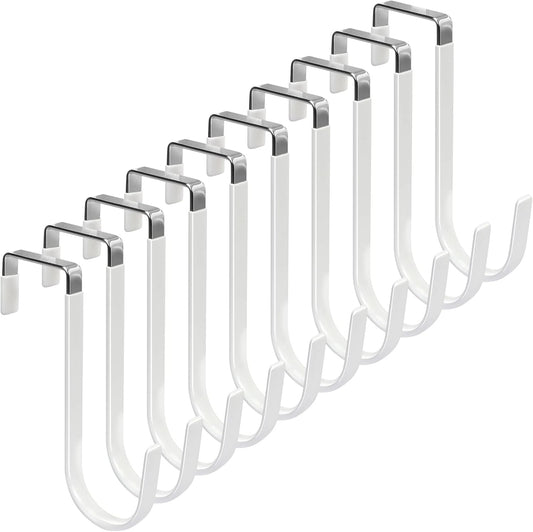 FYY Over The Door Hooks, 10 Pack Door Hangers Hooks with Rubber Prevent Scratches Heavy Duty