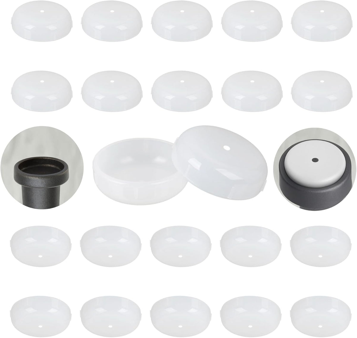 Wrought Iron Patio Furniture Feet Caps - Furnigear 1-1/2" Round Plastic Outdoor Chair Leg Caps