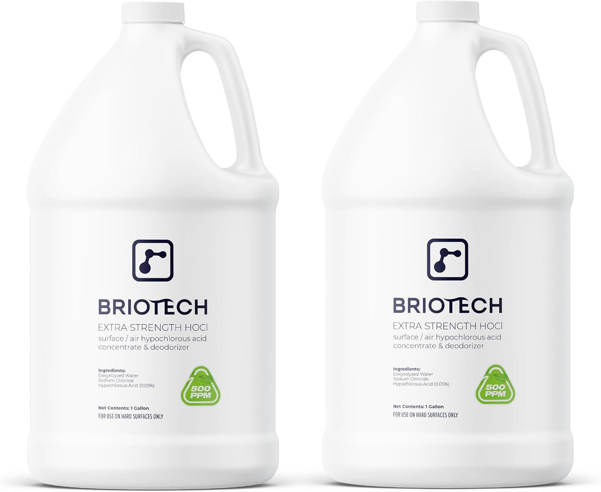 BRIOTECH Extra Strength HOCl Cleaner, 500 PPM Hypochlorous Acid Concentrate, ULV Foggers &