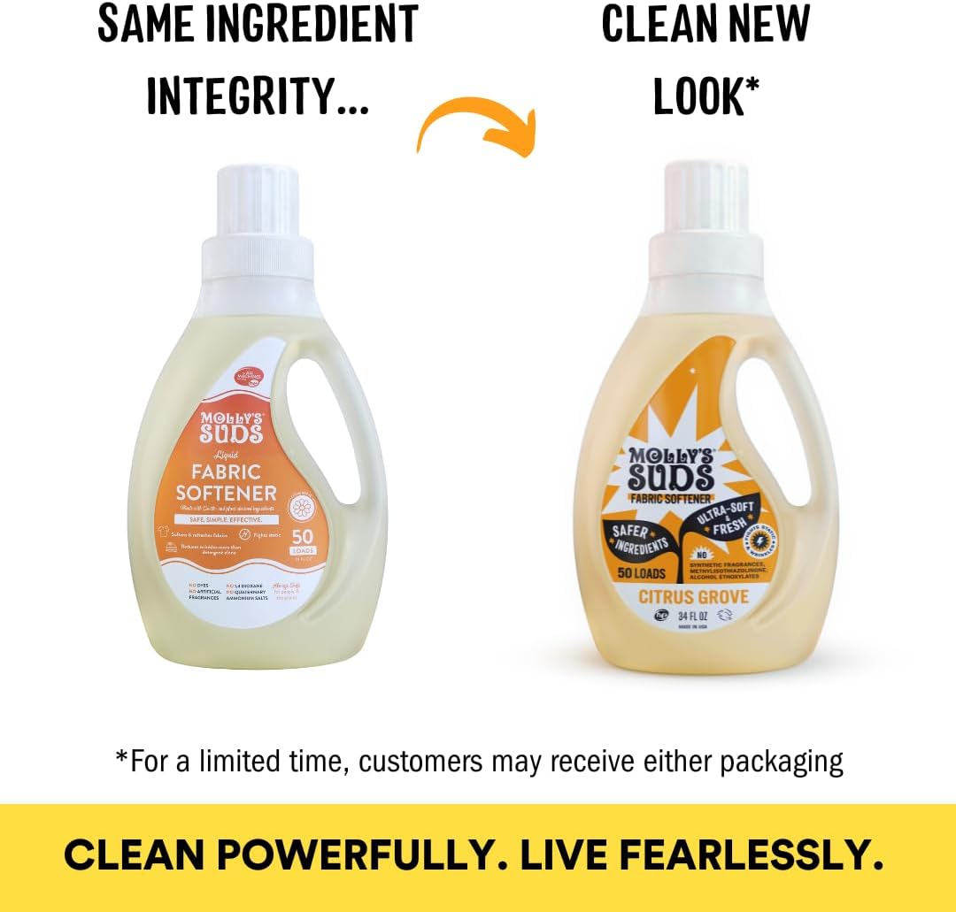 Molly’s Suds Fabric Softener Liquid for Sensitive Skin | Vinegar-Powered, Infused with Essential