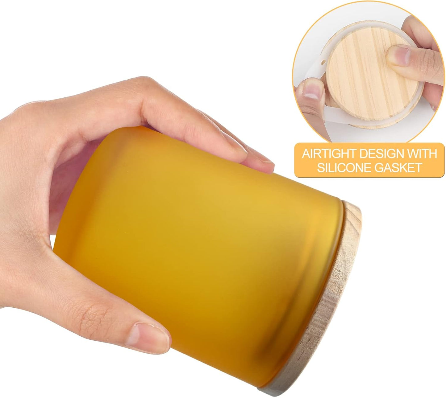 14 OZ Thick Candle Jars for Making Candles 12 Pcs, 3 Wick Empty Jars with Wood Lids for Candle