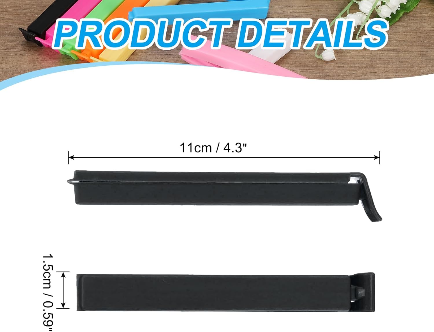 PATIKIL Sealing Clips 4.3 Inch, 10 Pack Reusable Plastic Bag Clip Clamp Sealer for Food Storage