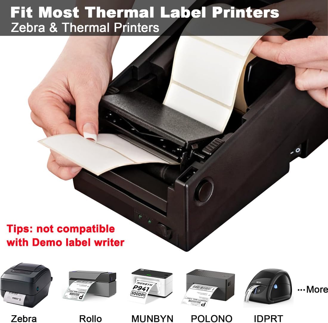 2.25 x 1.25 Thermal Labels, Printable Blank Label Stickers 6000 Label Papers for Barcode Labels