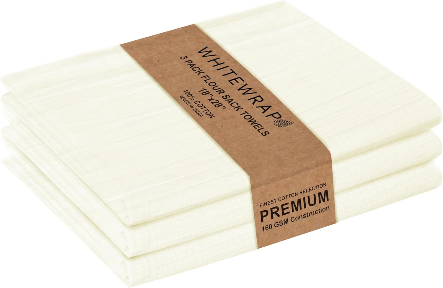WHITEWRAP Flour Sack Towels| Tea Towel for Crafts| Kitchen Dish Cotton Blank Towel for