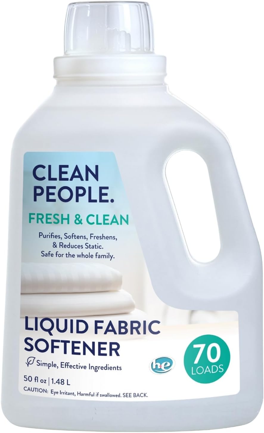 The Clean People Liquid Fabric Softener - Softens & Removes Static Cling - Vegan (50 Fl Oz, Fresh &