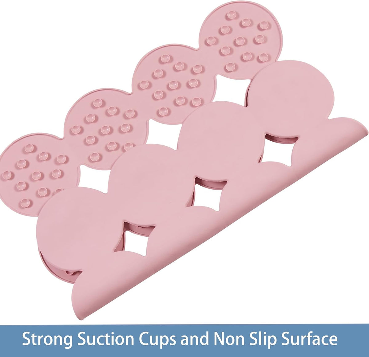 Square Shower Mat Nonslip - Rubber Bathtub Mat with Suction Cups for Inside Shower Bathroom Floor